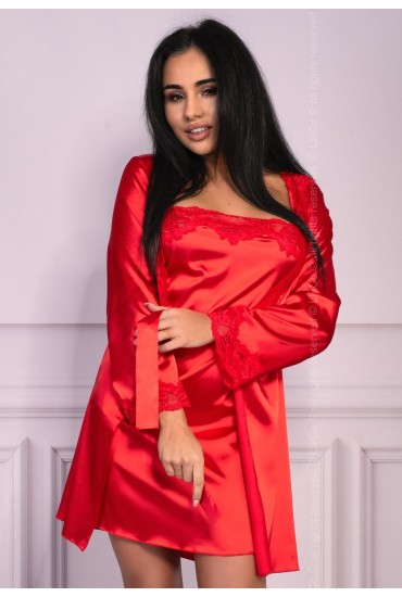 Комплект: халат, сорочка и стринги Jacqueline Red LC