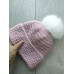 Тёплая женская шапочка нежно-розового цвета